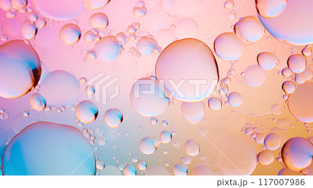 パステルカラーのオイルの泡の背景 パステルカラーのオイルの泡の背景 117007986