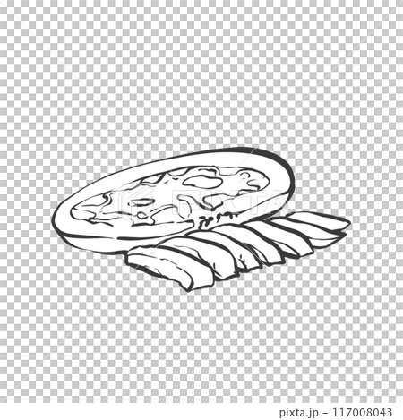 豬肉豆的手寫筆畫風格插畫 豬肉豆的手寫筆畫風格插畫 117008043