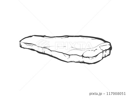 牛肩ロース肉の手書き筆絵風イラスト 牛肩ロース肉の手書き筆絵風イラスト 117008051