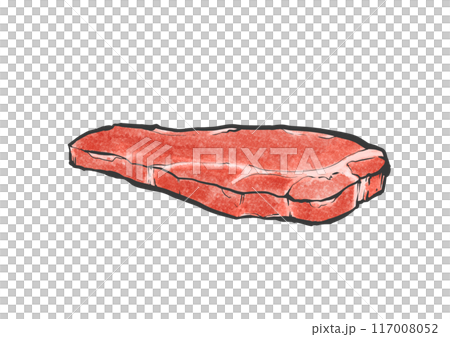 牛肩ロース肉の手書き筆絵風イラスト 牛肩ロース肉の手書き筆絵風イラスト 117008052