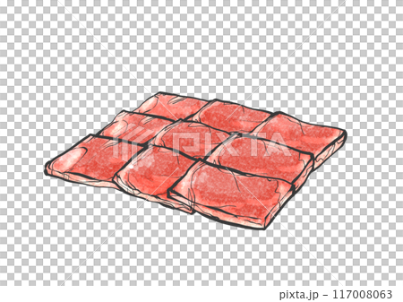 牛肩腰肉手寫畫筆繪畫風格插畫 牛肩腰肉手寫畫筆繪畫風格插畫 117008063