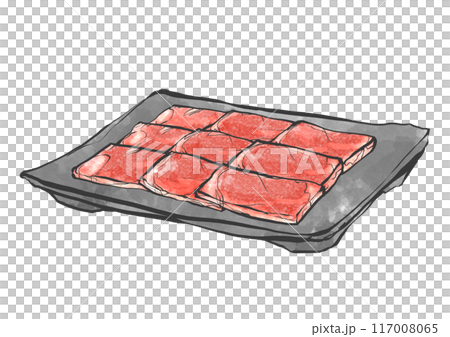 牛肩腰肉手寫畫筆繪畫風格插畫 牛肩腰肉手寫畫筆繪畫風格插畫 117008065