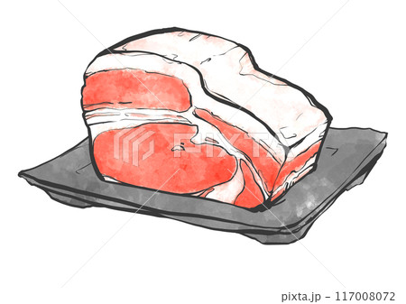 牛リブロースの手書き筆絵風イラスト 117008072