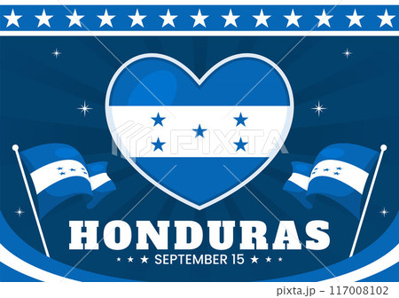 Happy Honduras Independence Day Vector Illustration for September 15 with Waving Flag Background in National Holiday Flat Style Cartoon Design Happy Honduras Independence Day Vector Illustration for September 15 with Waving Flag Background in National Holiday Flat Style Cartoon Design 117008102