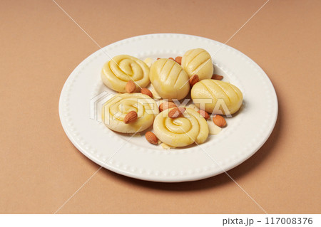 Marzipan, concept of tasty and delicious sweet food Marzipan, concept of tasty and delicious sweet food 117008376