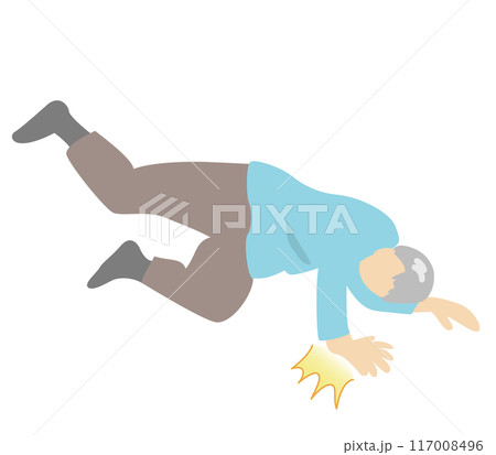 骨粗鬆症による高齢者の転倒骨折の好発部位。手首の骨折 117008496