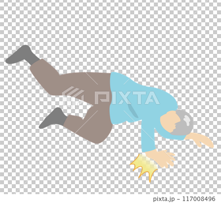 骨粗鬆症による高齢者の転倒骨折の好発部位。手首の骨折 117008496