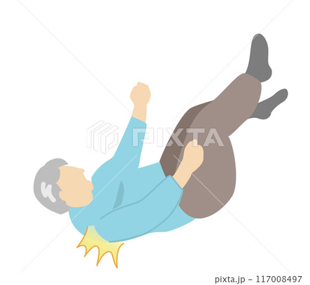 骨粗鬆症による高齢者の転倒骨折の好発部位。肩の骨折 117008497