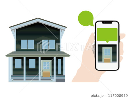 スマートフォンと置き配 117008959