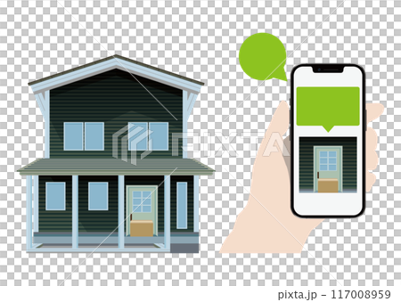 スマートフォンと置き配 117008959