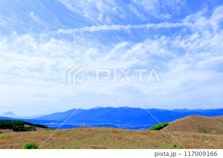 6月の霧ヶ峰高原からの眺望 信州の自然 6月の霧ヶ峰高原からの眺望 信州の自然 117009166