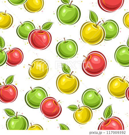 Vector Colorful Apple seamless pattern 117009392