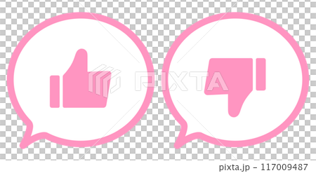 Pink | Good and bad mark speech bubbles Pink | Good and bad mark speech bubbles 117009487