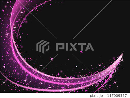 Magic pink light swirl isolated on black Magic pink light swirl isolated on black 117009557