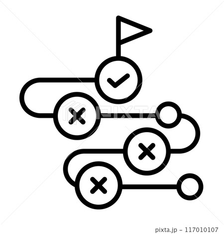試行錯誤のプロセスを表すアイコン。 試行錯誤のプロセスを表すアイコン。 117010107