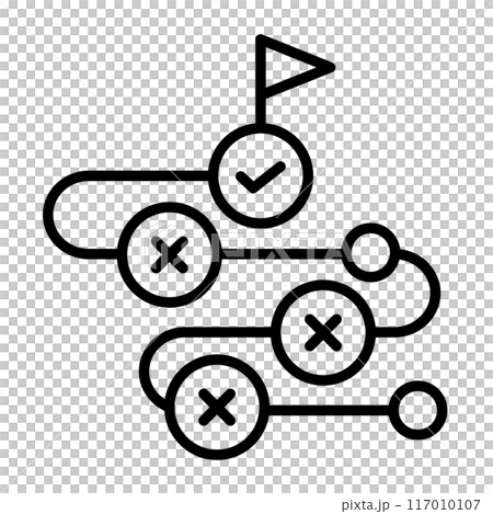 試行錯誤のプロセスを表すアイコン。 試行錯誤のプロセスを表すアイコン。 117010107