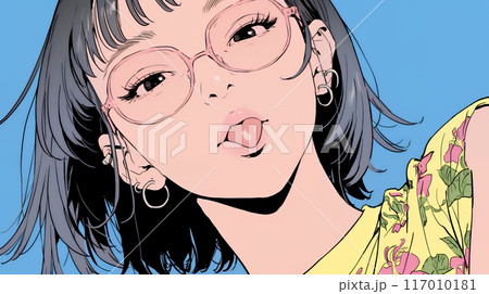 舌を出しておどけている若い女性