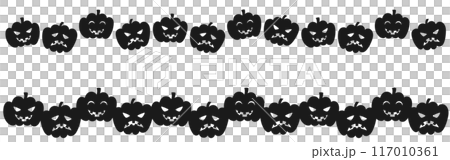 Set of two types of jack-o-lantern silhouette lines Set of two types of jack-o-lantern silhouette lines 117010361