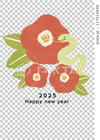 2025 Year of the Snake New Year's card template 2025 Year of the Snake New Year's card template 117010646