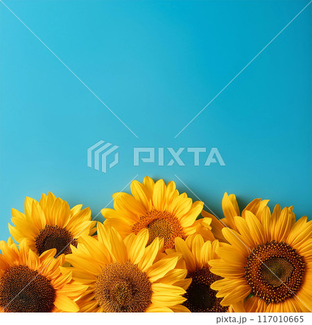 AIアート、向日葵の背景 117010665