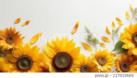 AIアート、向日葵の背景 117010669
