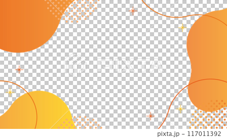 抽象的 フレーム オレンジ 黄色 シェイプとキラキラ 抽象的 フレーム オレンジ 黄色 シェイプとキラキラ 117011392