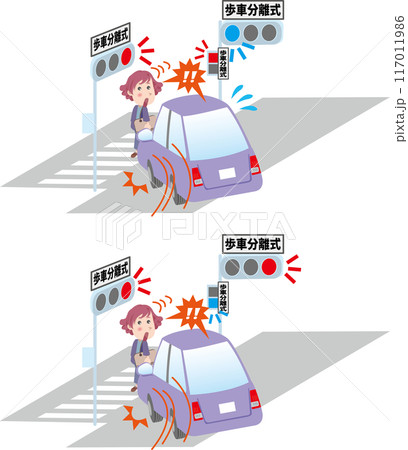 交通安全＜交差点・歩車分離式信号でのトラブル＞ 117011986