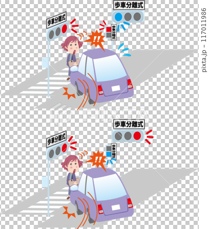 交通安全＜交差点・歩車分離式信号でのトラブル＞ 117011986
