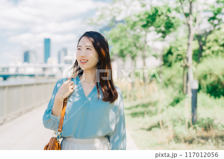 通勤中のビジネスウーマン 通勤中のビジネスウーマン 117012056