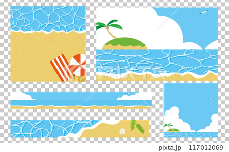 海のバナー用背景イラスト素材セット 117012069