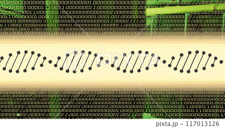 Image of dna strand and data processing over server room 117013126
