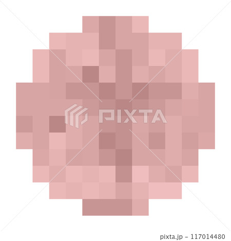 見せられない部分を隠すシンプルで効果的なプライバシー保護用モザイク肌色丸い 117014480