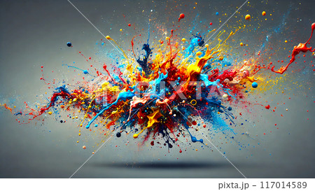 壁紙や背景として使えるスプラッシュアート（色彩の爆発） 117014589