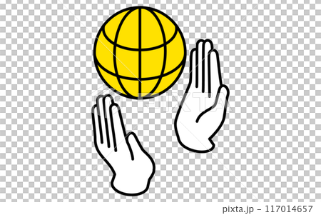 Hands embracing the earth, target, goal achievement, and goal business icon, isometric illustration 117014657