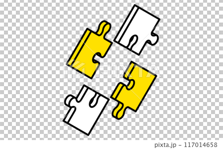 Puzzle pieces, target, goal achievement, goal business icon, isometric illustration 117014658