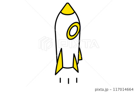 ロケットランチャー、ターゲット・目標達成・ゴールのビジネスアイコン、アイソメトリックイラスト 117014664
