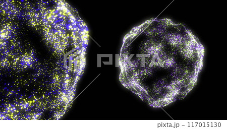 Image of globes of connections and data processing over black background Image of globes of connections and data processing over black background 117015130