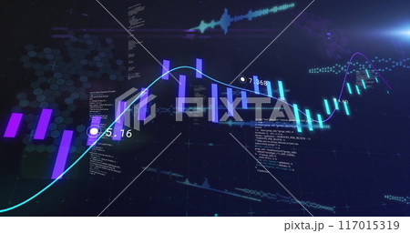 Financial data and stock market analysis image with graphs and charts 117015319
