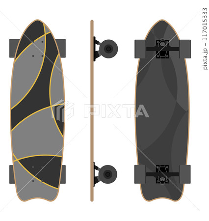 skateboard for extreme sports and active entertainment vector illustration flat style 117015333