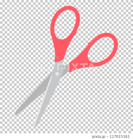 Open scissors illustration, color, no lines Open scissors illustration, color, no lines 117015381