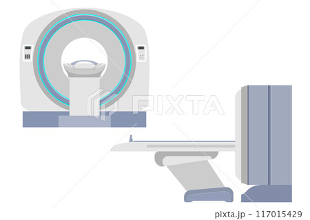 ct mri scanner machine for medical research and disease detection vector illustration flat style ct mri scanner machine for medical research and disease detection vector illustration flat style 117015429
