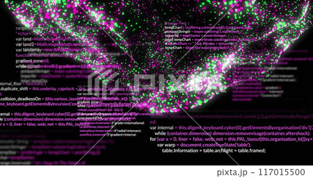Image of digital data processing over globe of connections 117015500
