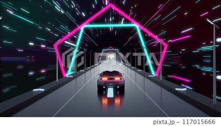 Image of image game screen with neon patten on black background Image of image game screen with neon patten on black background 117015666