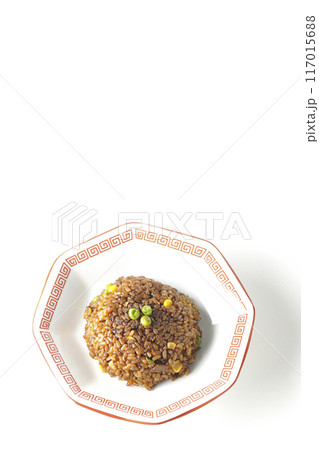 焦がし醤油炒飯を白背景で撮影 117015688