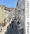 細い道路が通る白い街並み 117015887