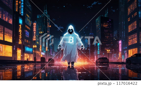 ghost conqueror of crypto coins surrounded by...のイラスト素材 [117016422] - PIXTA