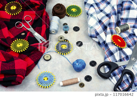 Tailor sewing accessories. 117016642
