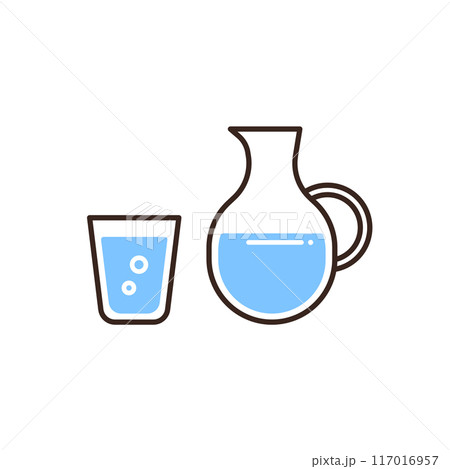 水の入ったコップのシンプルなイラスト 水の入ったコップのシンプルなイラスト 117016957
