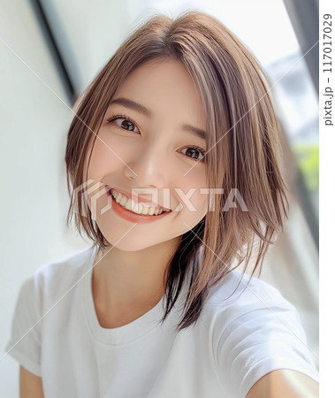 自撮りする美しい女性「AI生成画像」 117017029