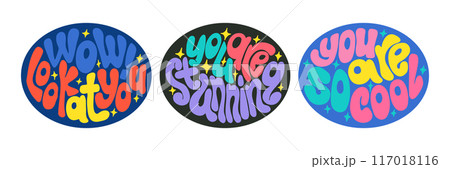 Trendy set of Self care hand drawn lettering Trendy set of Self care hand drawn lettering 117018116